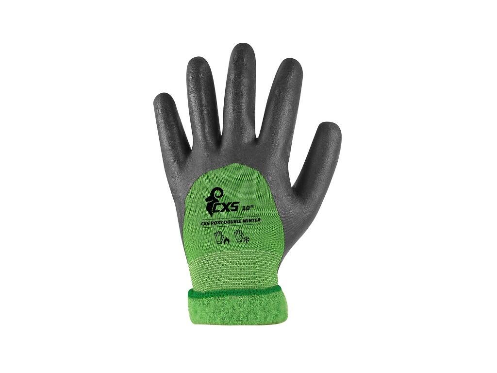 Rukavice CXS DOUBLE ROXY WINTER, zimné, máčané v nitrile