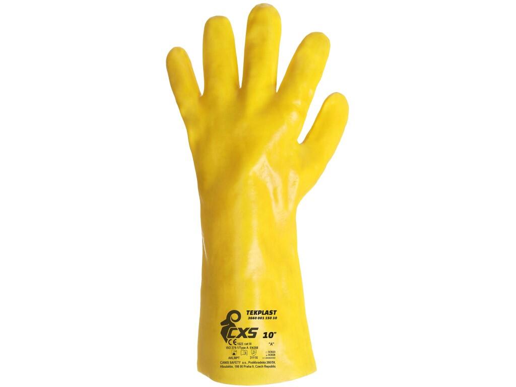Rukavice CXS TEKPLAST, kyselinovzdorné