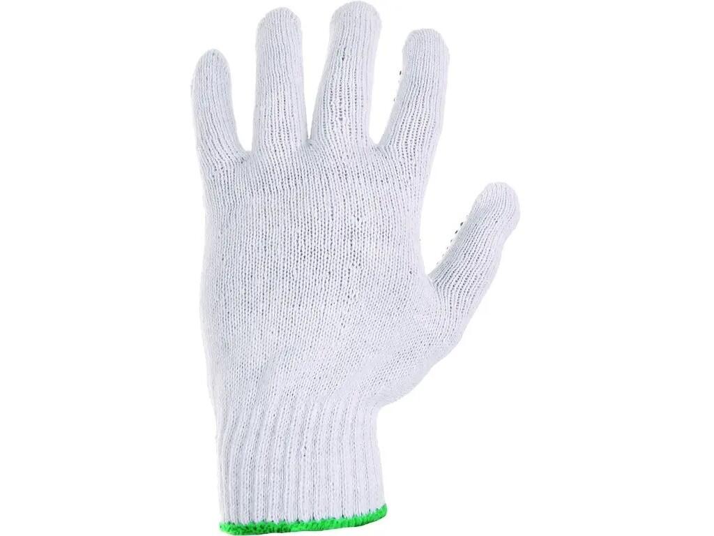 Rukavice FALO, textilné, s PVC terčíkmi, bielo-modré, blister