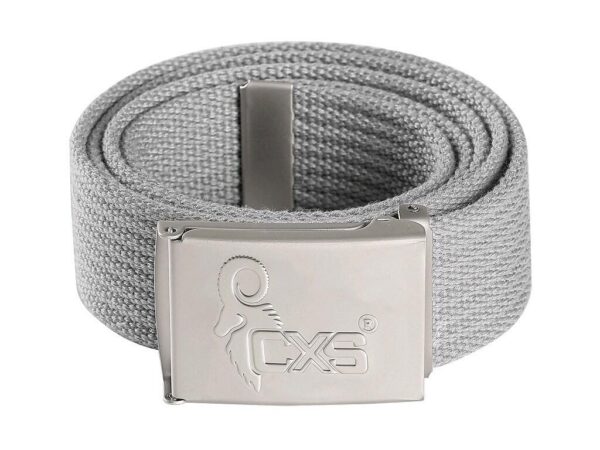 Opasok CXS KARUK, šedý, 3,5 cm, textilný, spona s logom CXS