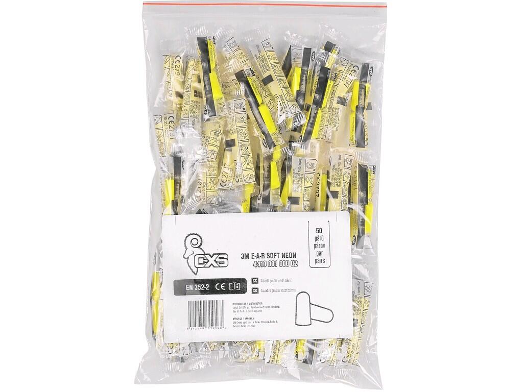 Zátkové chrániče sluchu 3M E-A-R SOFT NEON, balenie 50 párov