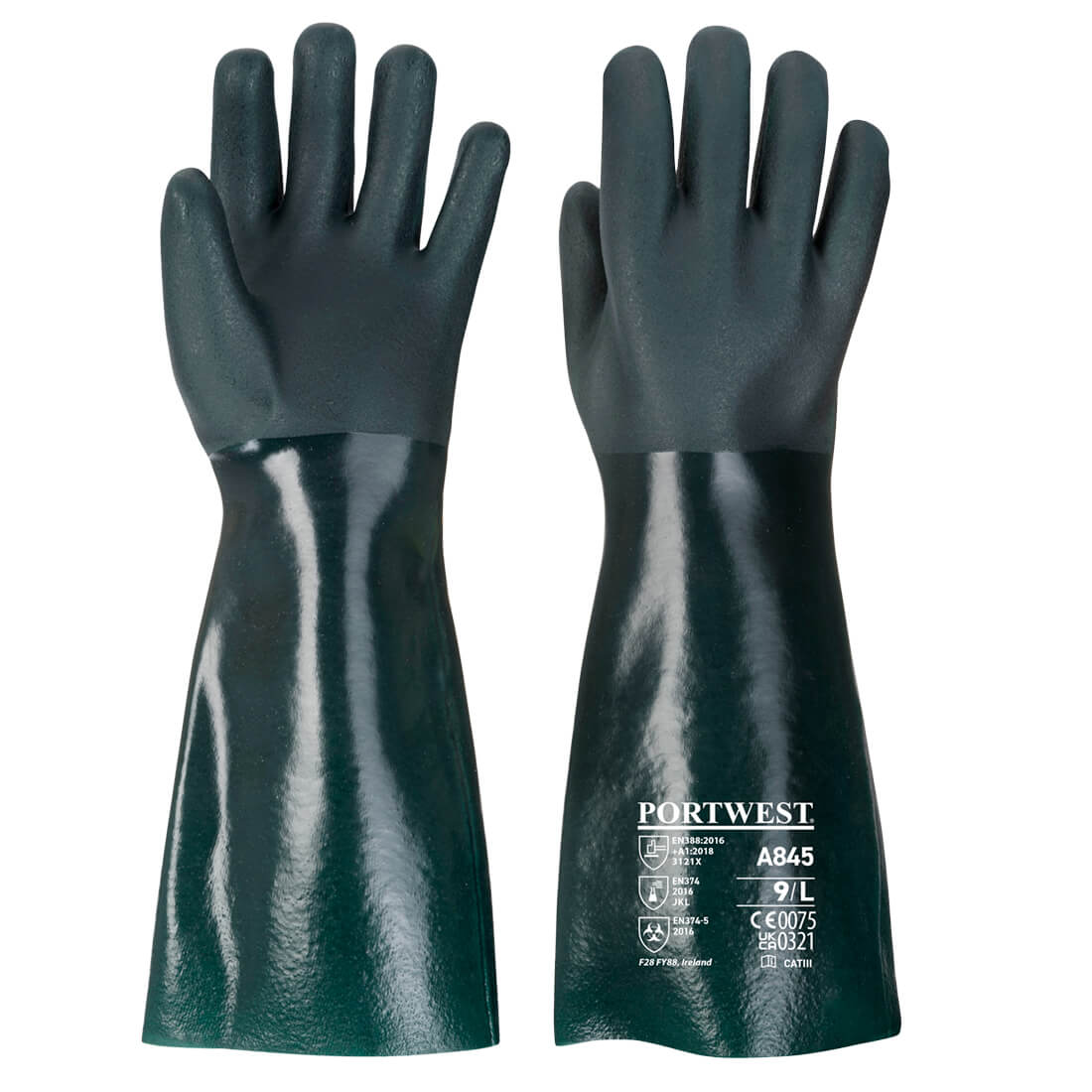 Rukavice PVC dvojzložkové 45cm