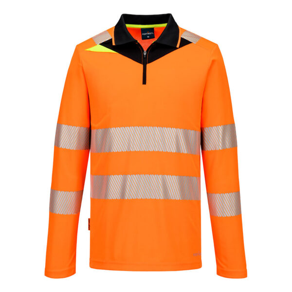 DX4 Hi-Vis Polokošeľa so zipsom L/S