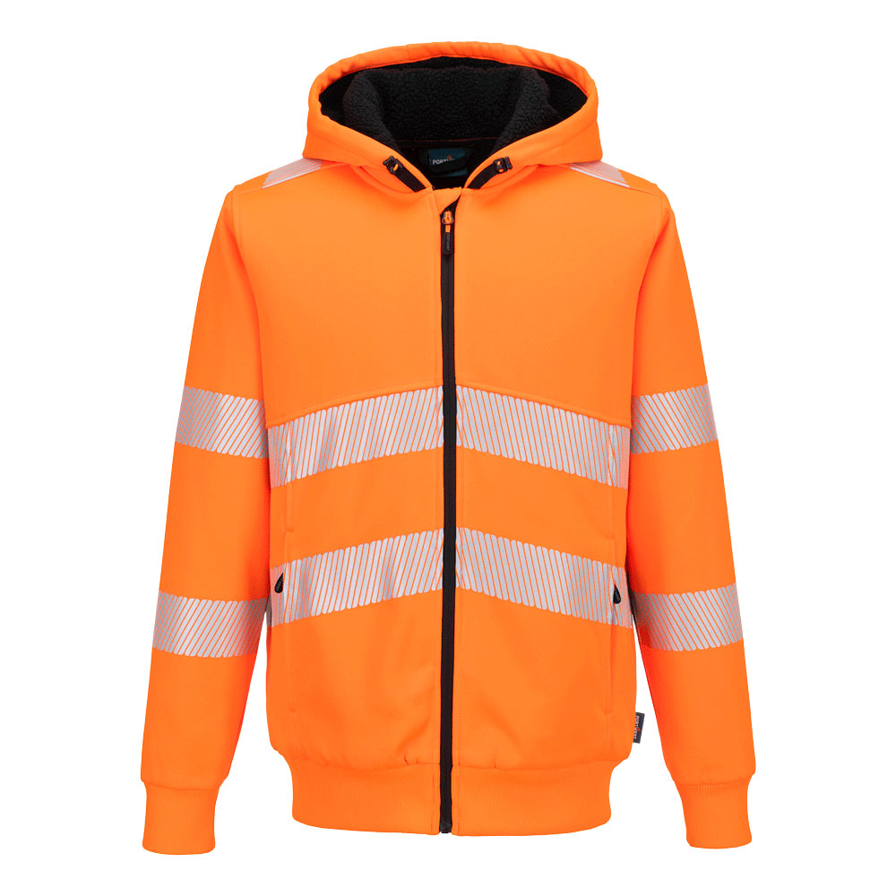 PW321 Hi-Vis zimná mikina so zipsom
