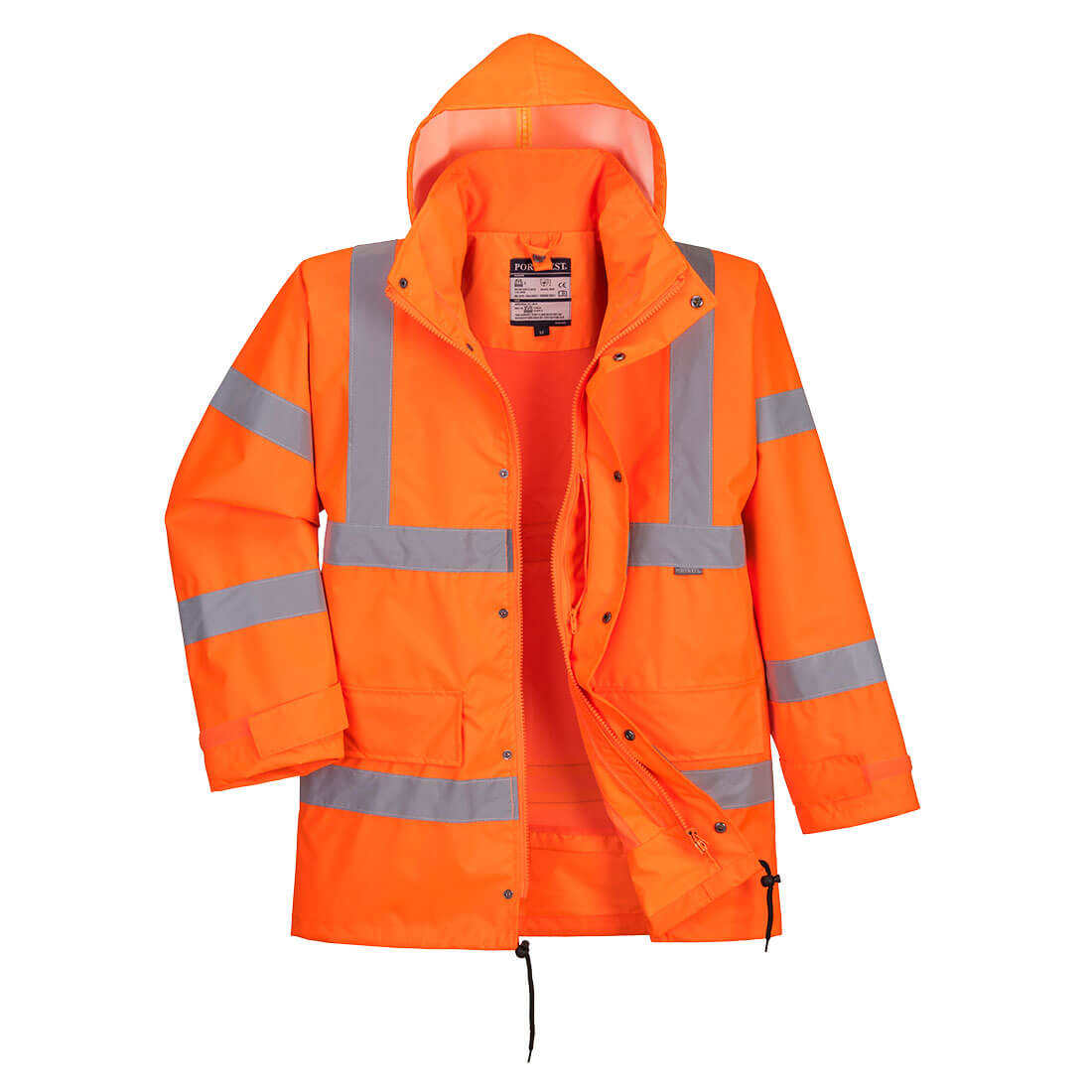 Hi-Vis priedušná interaktívna dopravná bunda do dažďa