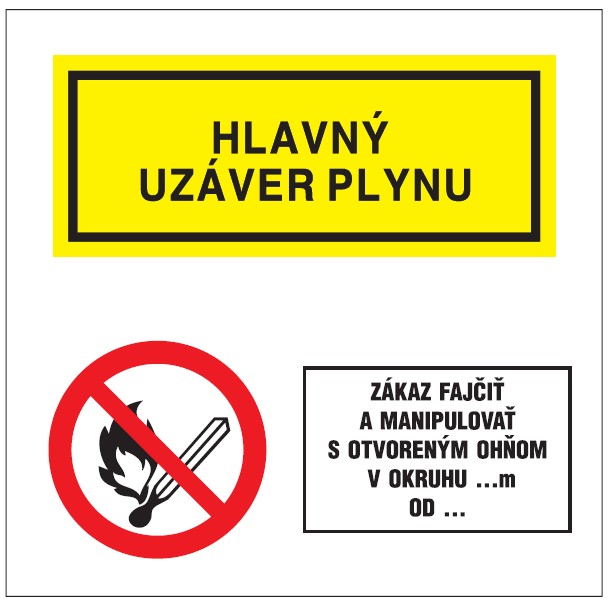 Hlavný uzáver plynu, Zákaz fajčiť a manip. s ohňom