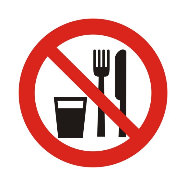 Symbol Zákaz jedenia a pitia transparentná