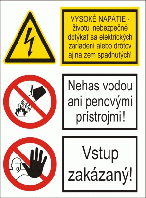 VN, nehas vod. ani penov. prístroj.,vstup zakázaný