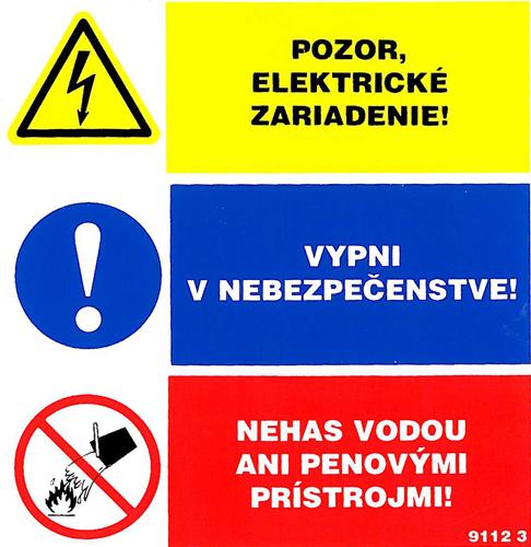 Pozor el. zariadenie,nehas vodou