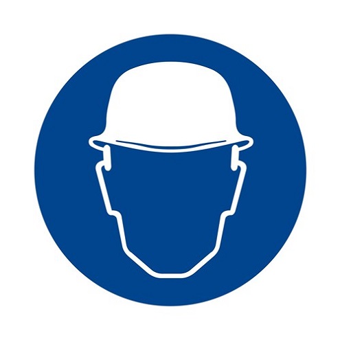 Symbol Používaj vhodnú ochrannú prilbu! podlahová