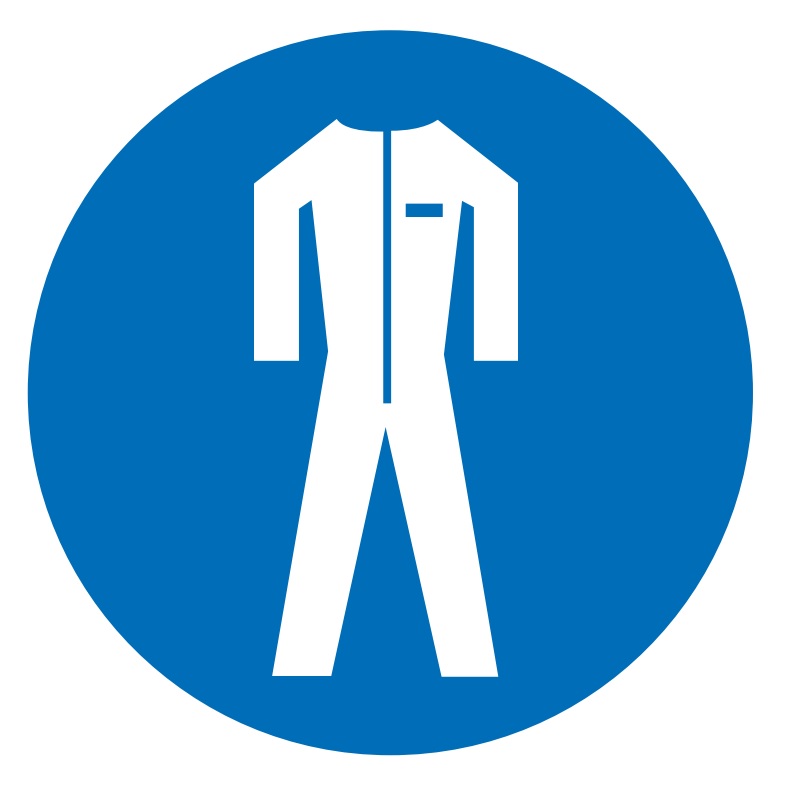 Symbol Používaj vhodný ochranný odev!